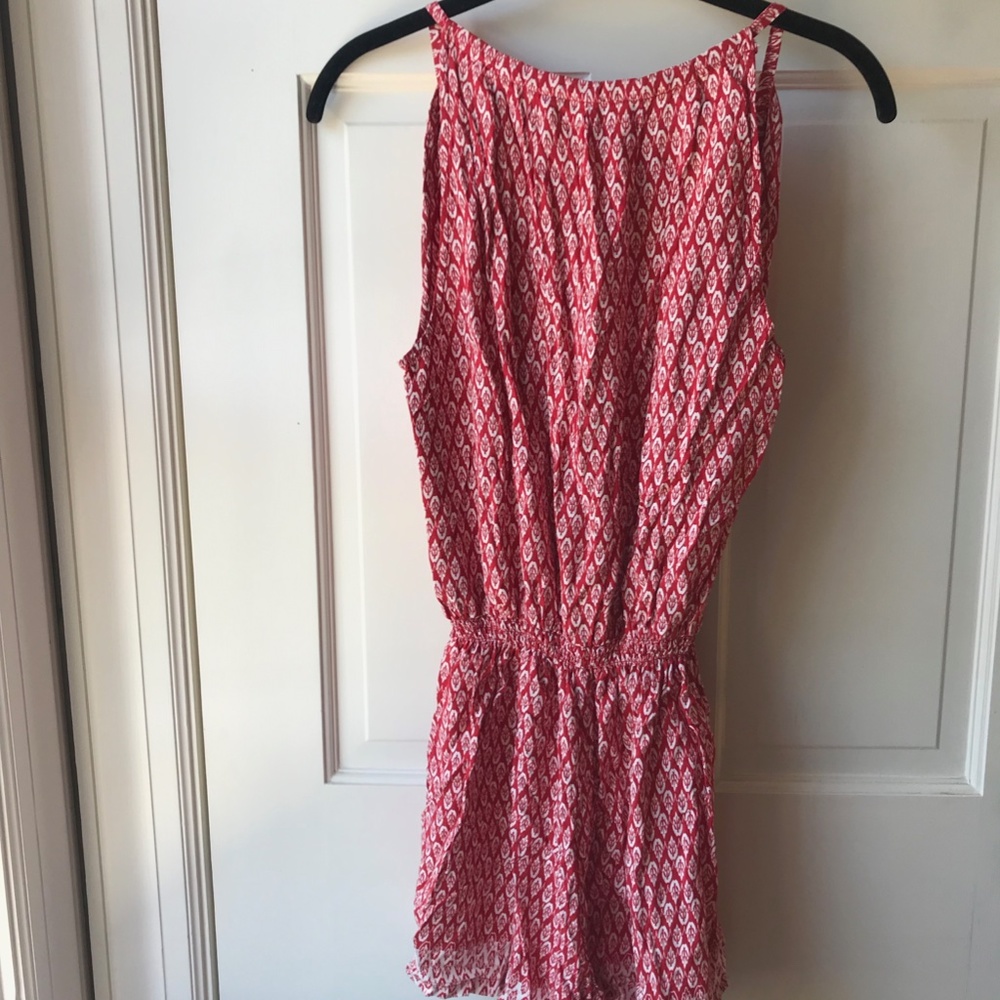 Red Patterned Romper - Picture 2 of 3